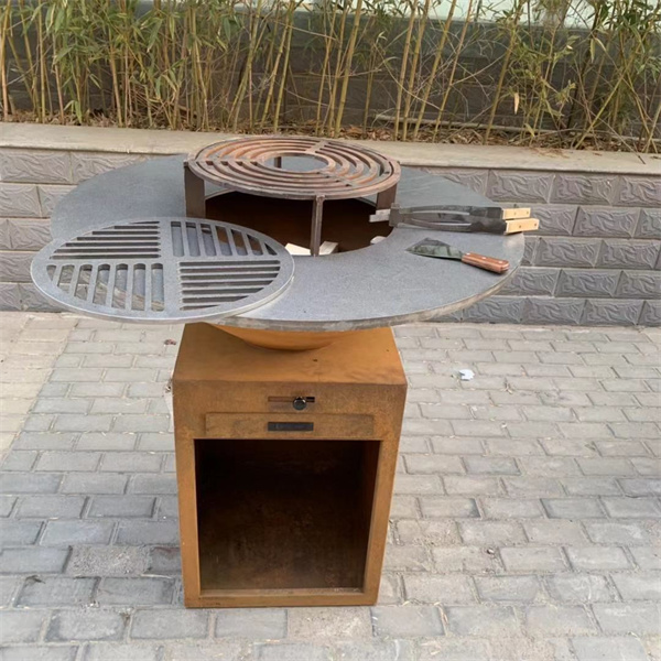 High Material Barbeque Corten With Grill Ring